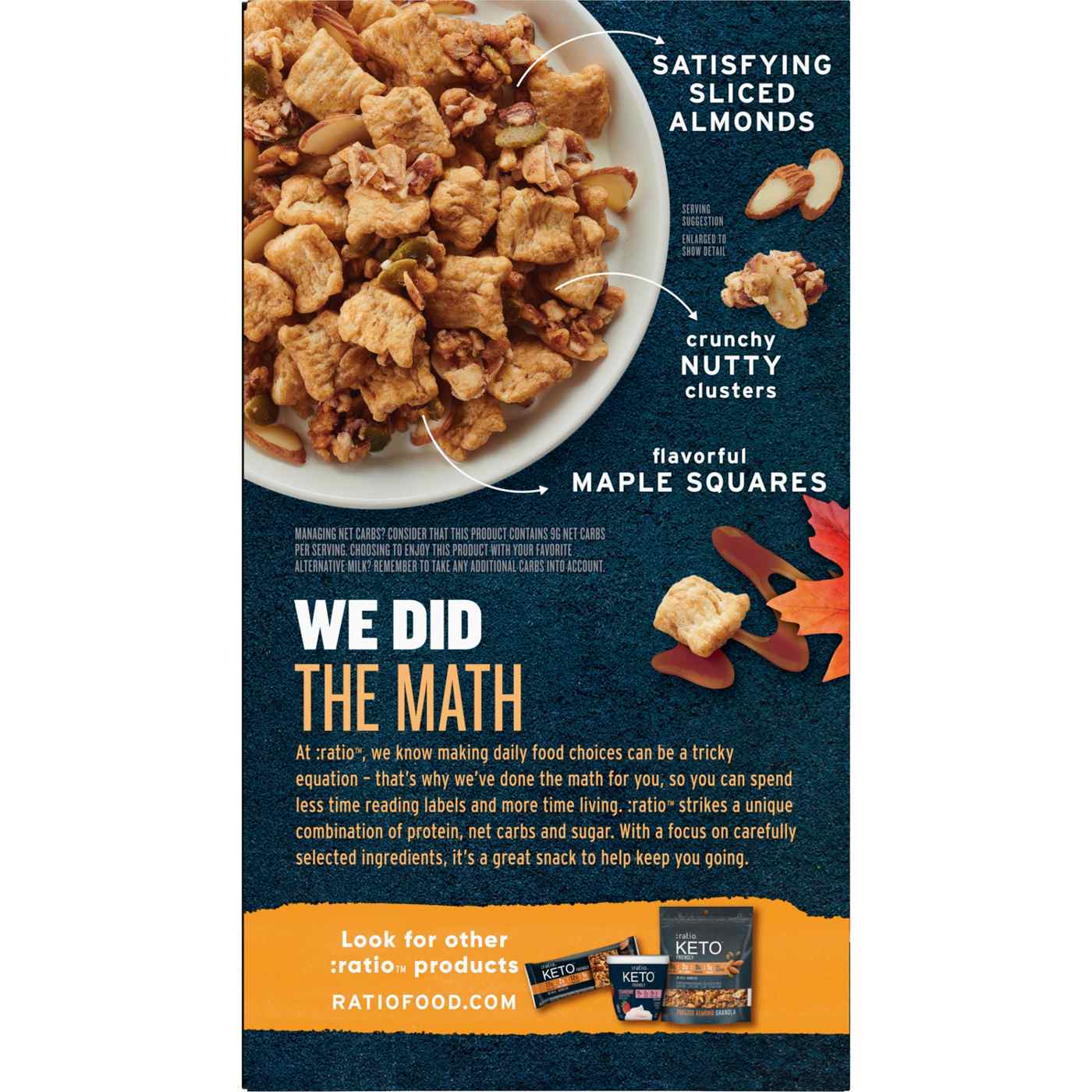 :ratio Keto Friendly Maple Almond Crunch Cereal; image 3 of 3