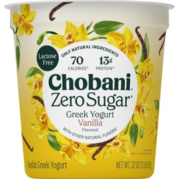 Chobani Zero Sugar Non-Fat Vanilla Greek Yogurt 