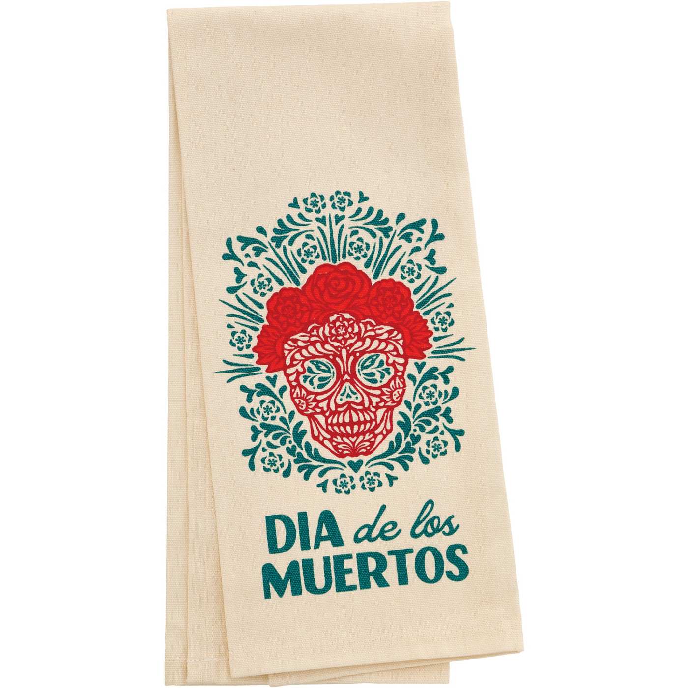 Destination Holiday Dia de los Muertos Sugar Skull Kitchen Towel; image 1 of 3