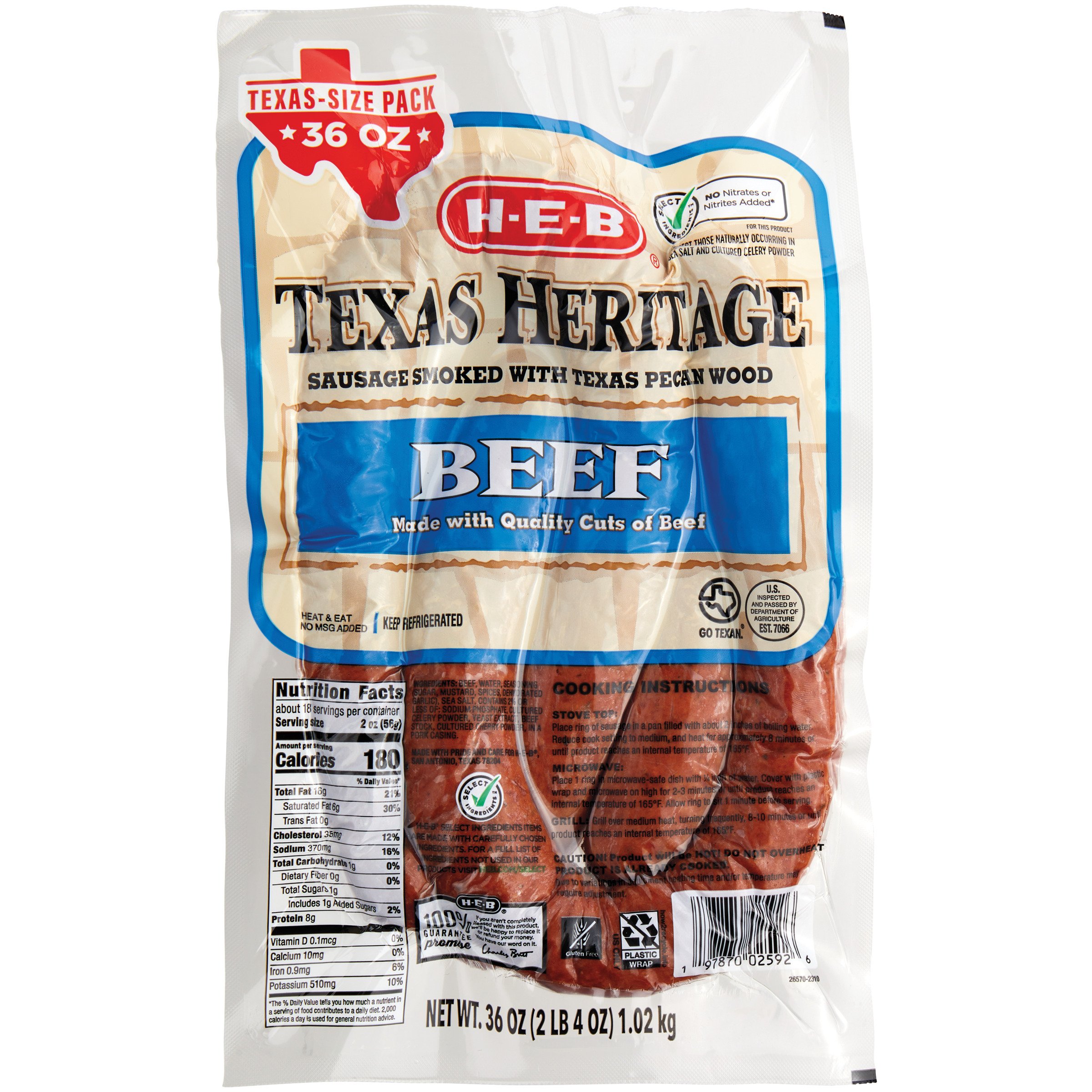 H-E-B Texas Heritage Beef Smoked Sausage – Texas-Size Pack - Shop ...