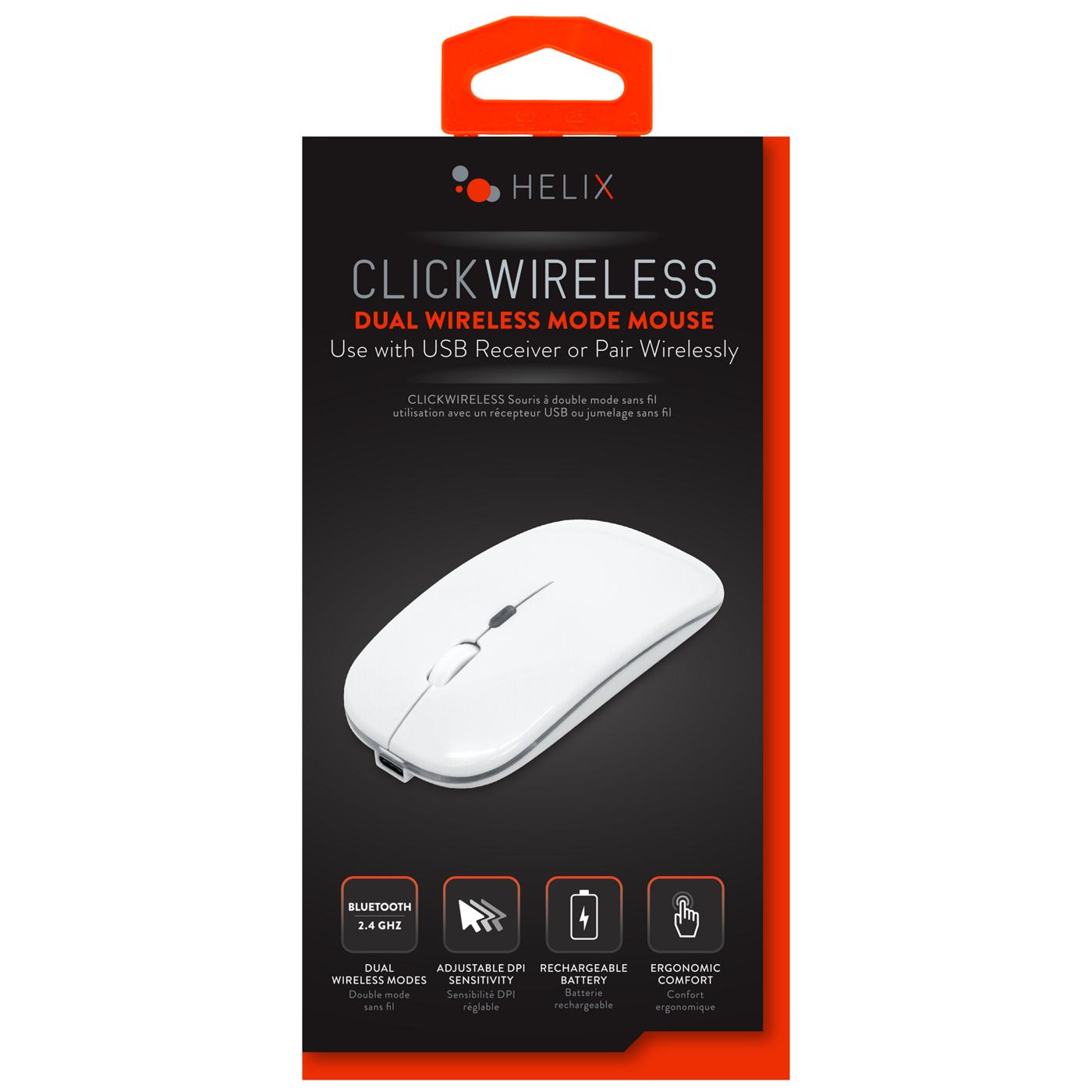 Helix Dual Wireless Mode Mouse - White; image 1 of 3