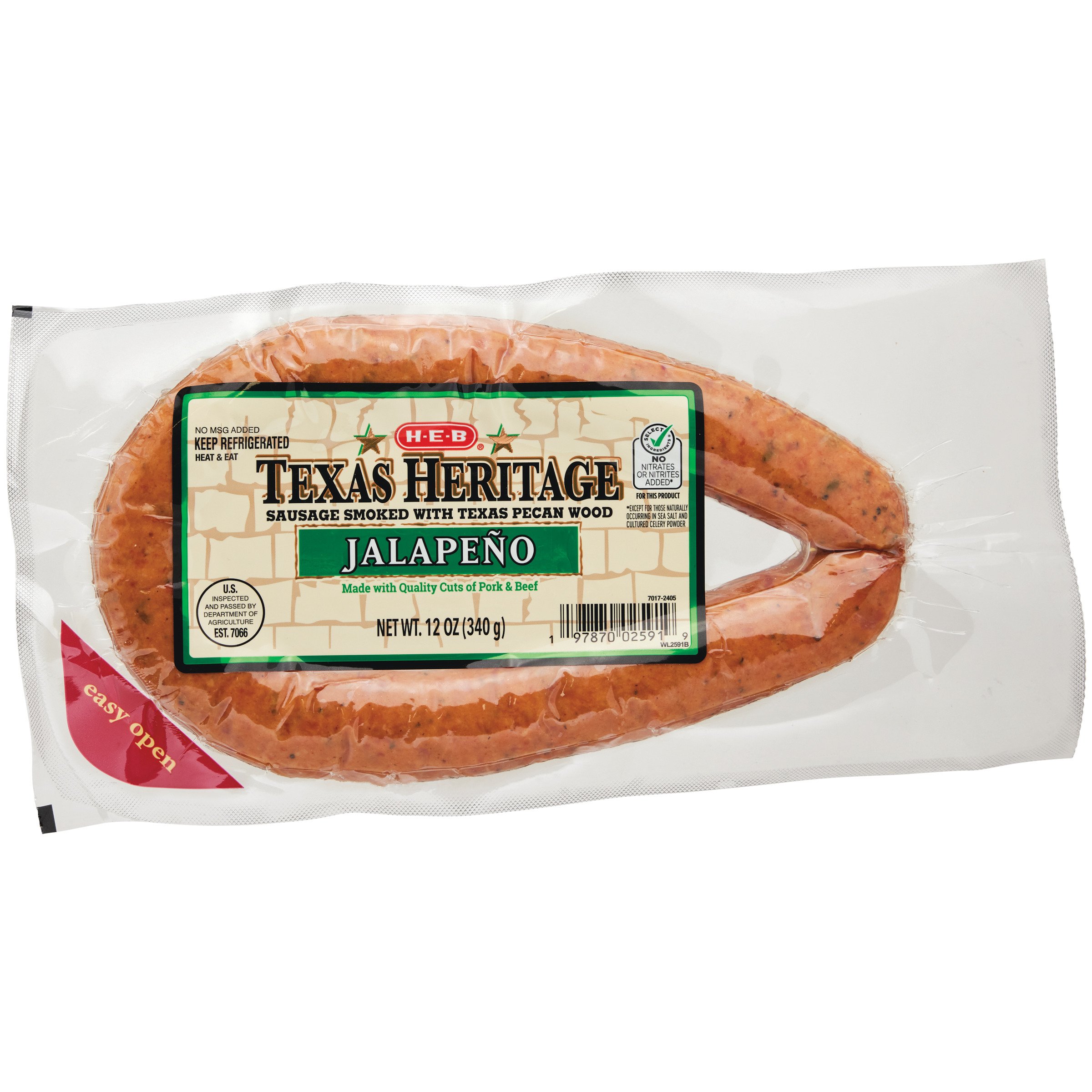 HEB Texas Heritage Pork & Beef Smoked Sausage Jalapeño Shop