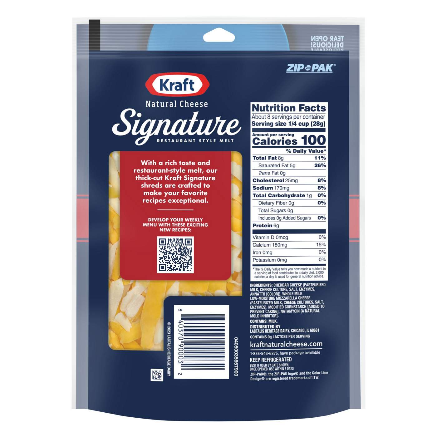 Kraft Signature Restaurant Style Melt Cheddar Shredded Cheese Blend, Thick Cut; image 2 of 2