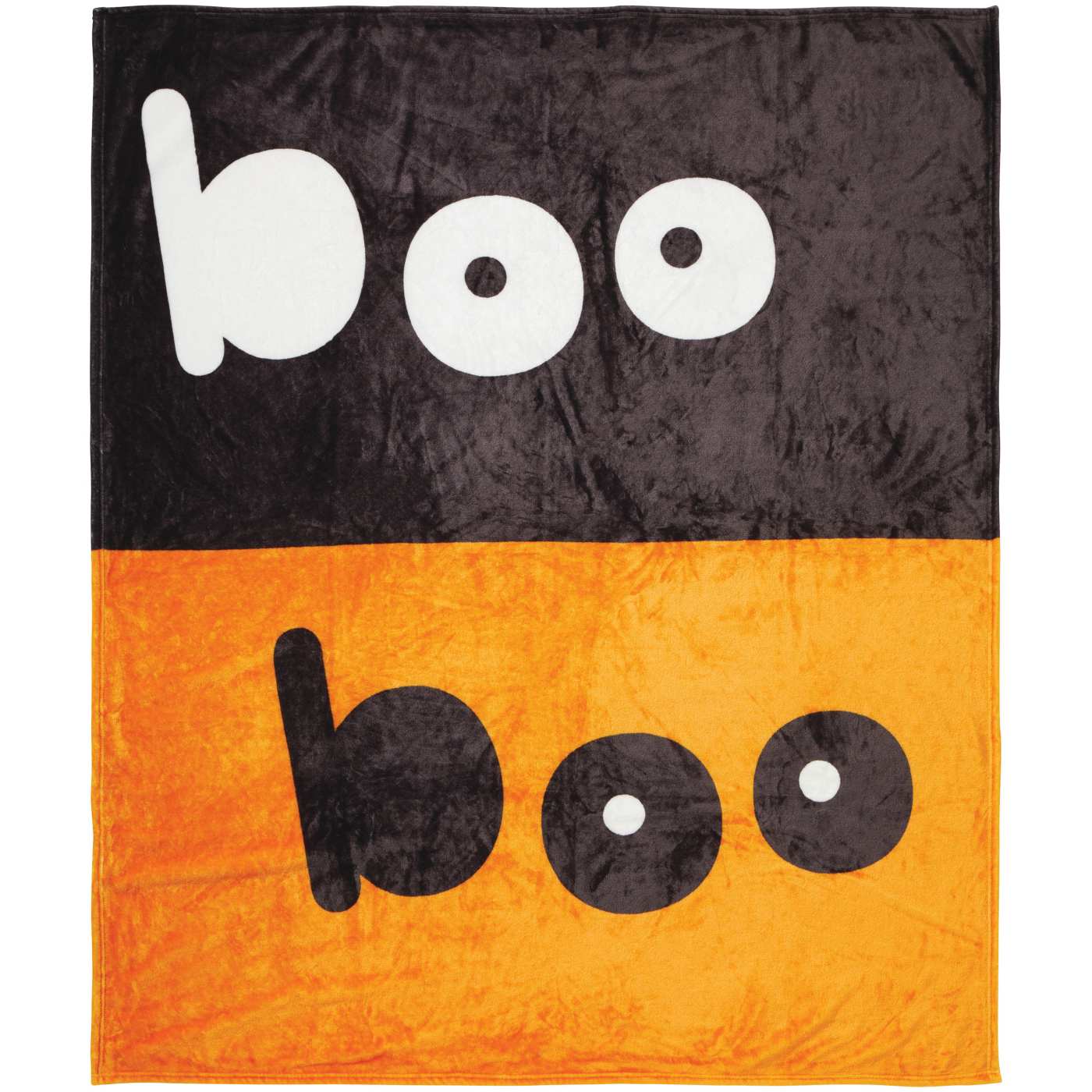 Destination Holiday Halloween Boo Throw Blanket - Orange and Black; image 3 of 3