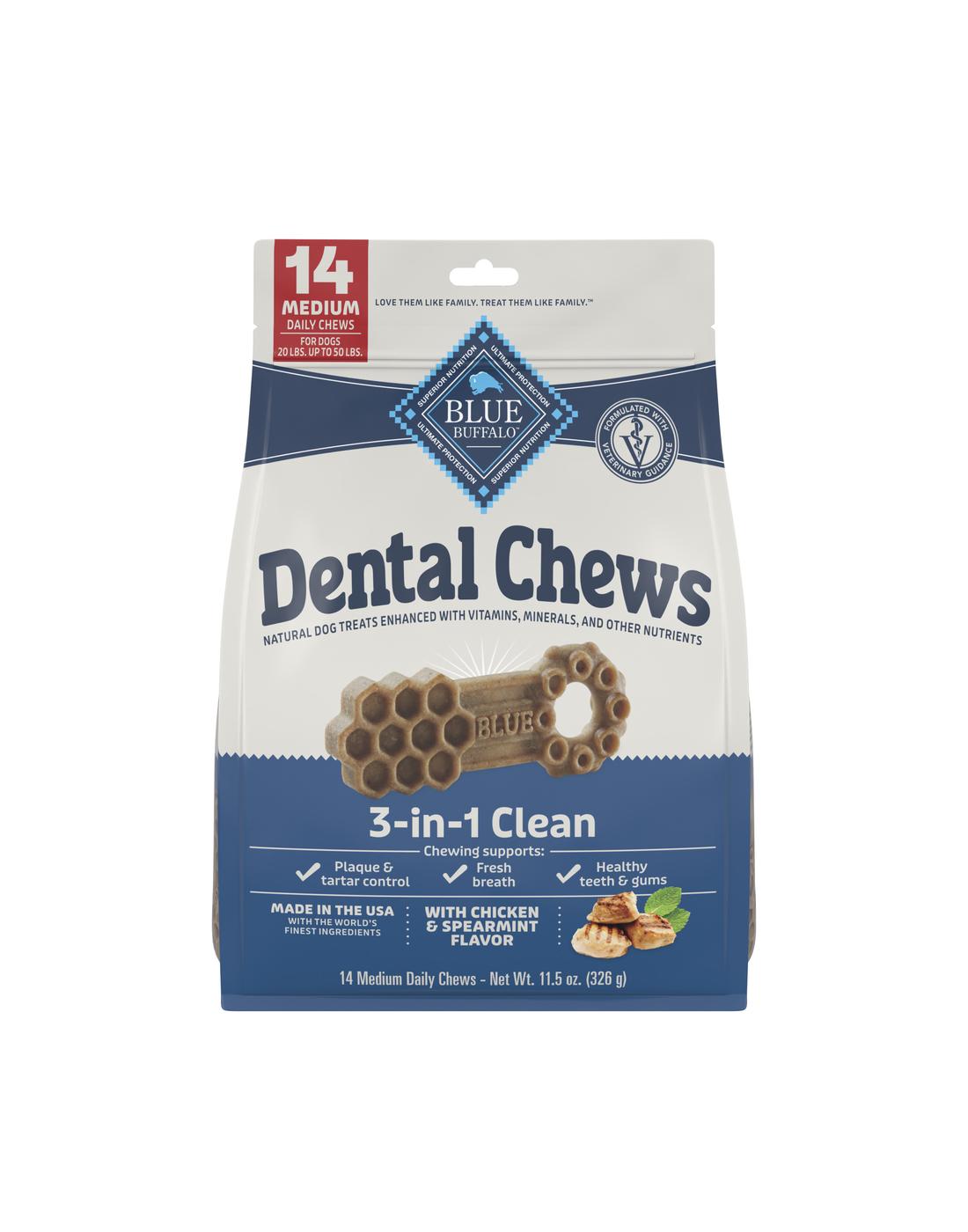 Blue Buffalo Dental Chews Chicken & Spearmint Medium Dog Treats; image 1 of 3