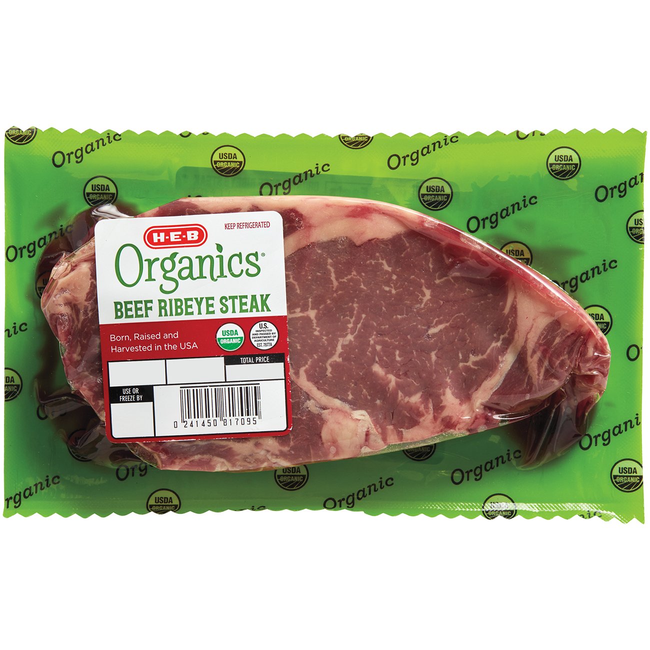 HEB Organics Boneless Beef Ribeye Steak Shop Beef at HEB