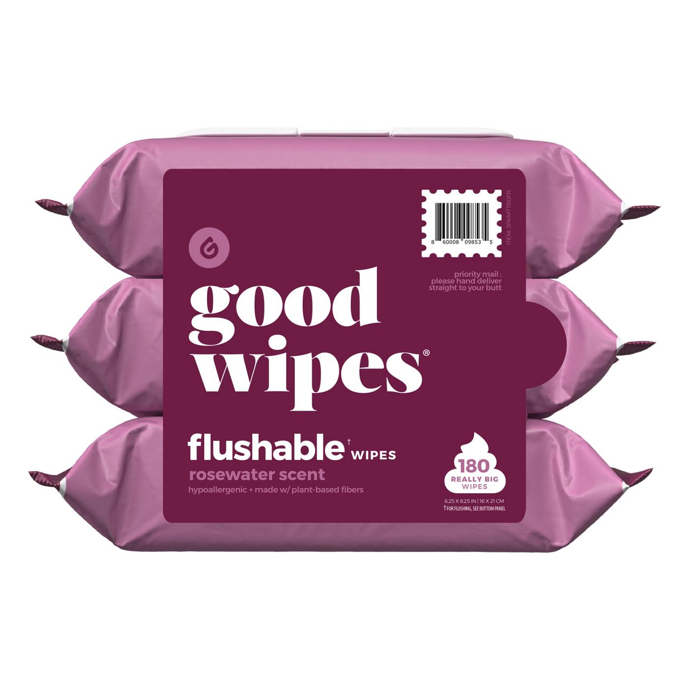 Goodwipes Flushable Wipes, 3 pk - Rosewater; image 1 of 2