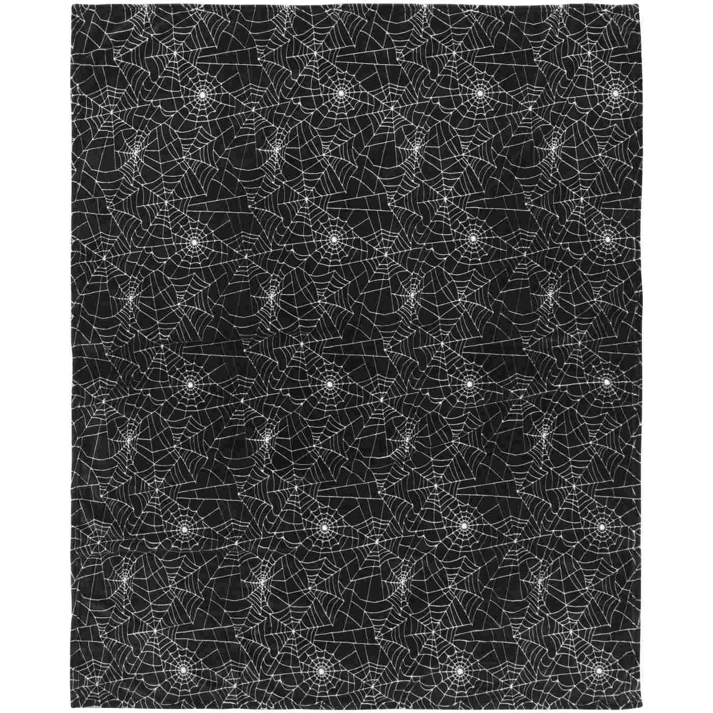 Destination Holiday Halloween Spider Web Throw Blanket - Black; image 3 of 3