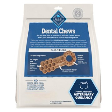 Blue Buffalo Dental Chews Chicken & Spearmint Large Dog Treats, 7 ct