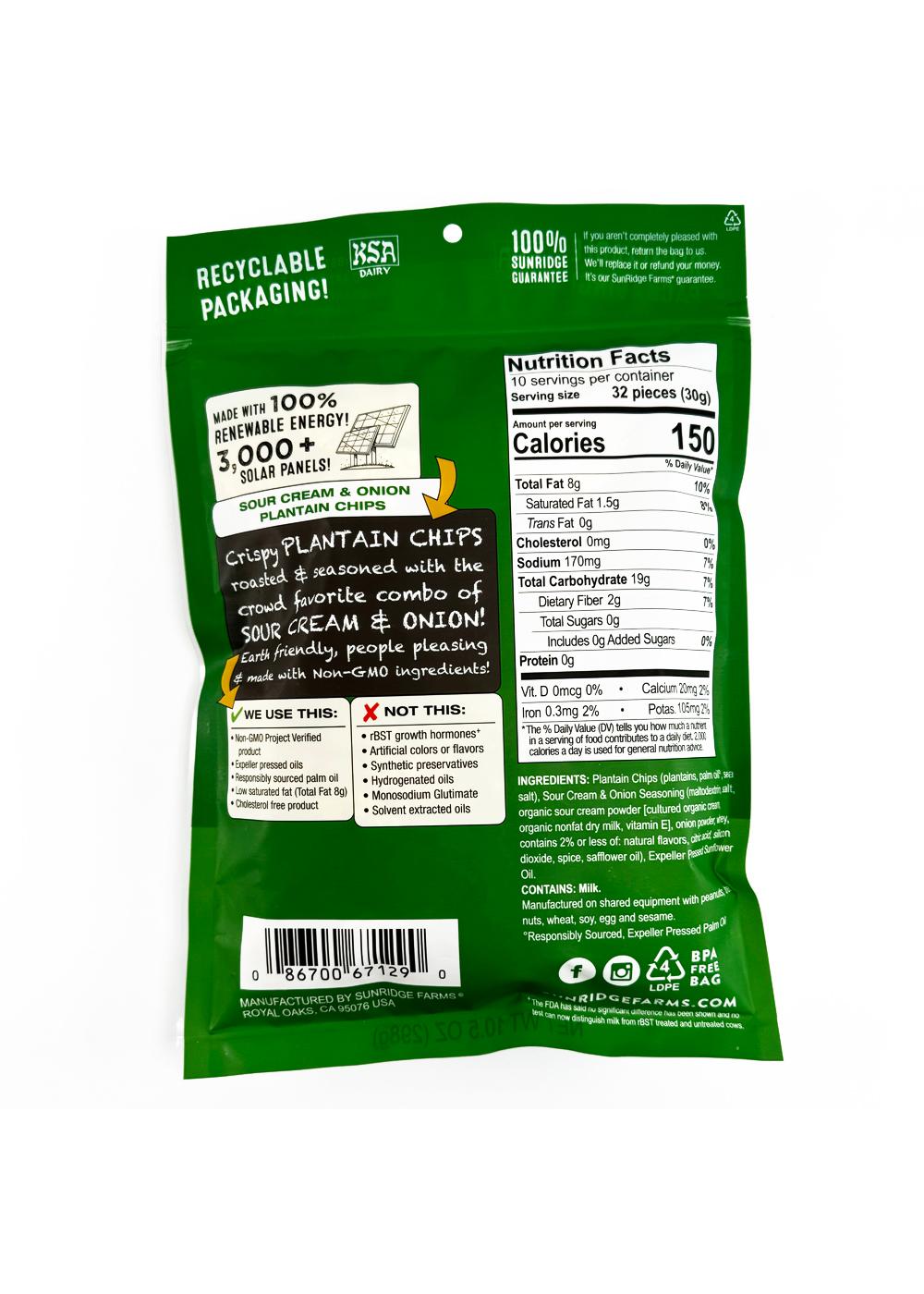SunRidge Farms Sour Cream & Onion Plantain Chips; image 2 of 2