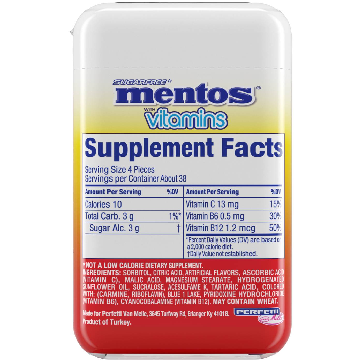 Mentos Vitamins Cool Fruity Mix Sugarfree Hard Mints; image 2 of 3