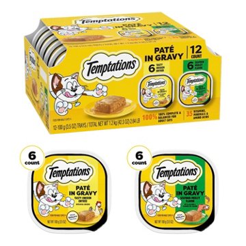 Temptations Wet Cat Food Paté in Gravy - Tasty Chicken & Seafood Medley