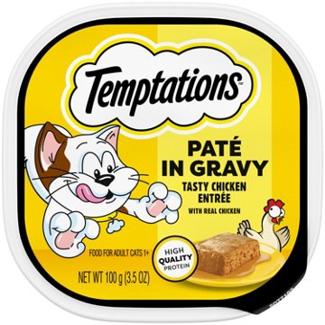 Temptations Wet Cat Food - Tasty Chicken Flavor Paté in Gravy Tray