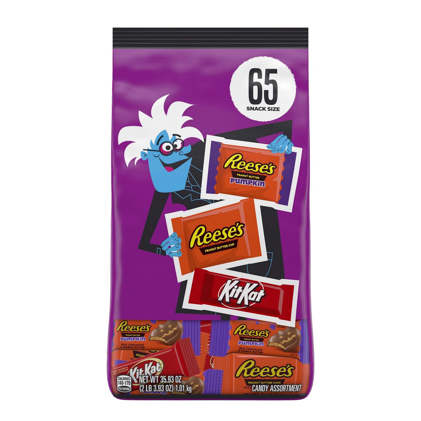 Reese's & Kit Kat Assorted Milk Chocolate Snack Size Halloween Candy ...
