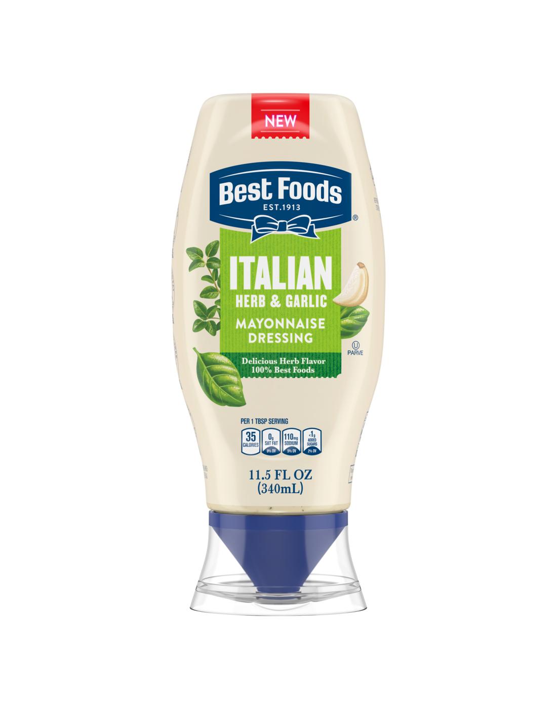 Hellmann's Italian Herb & Garlic Mayonnaise Dressing Squeeze Bottle; image 1 of 2