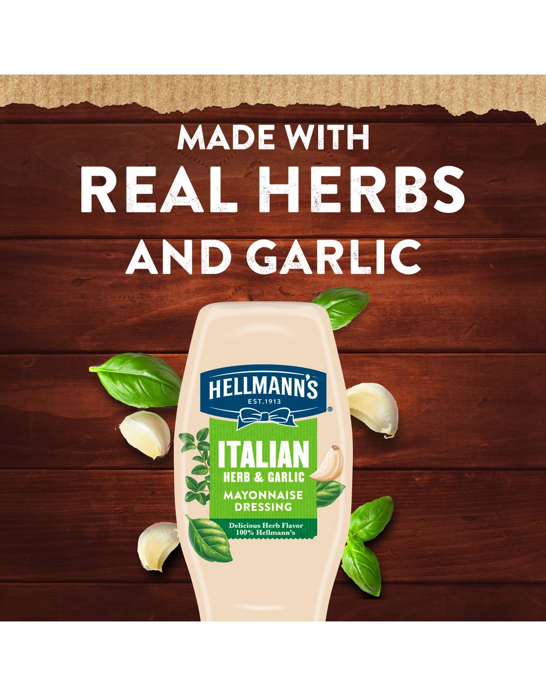 Hellmann's Italian Herb & Garlic Mayonnaise Dressing Squeeze Bottle; image 6 of 7