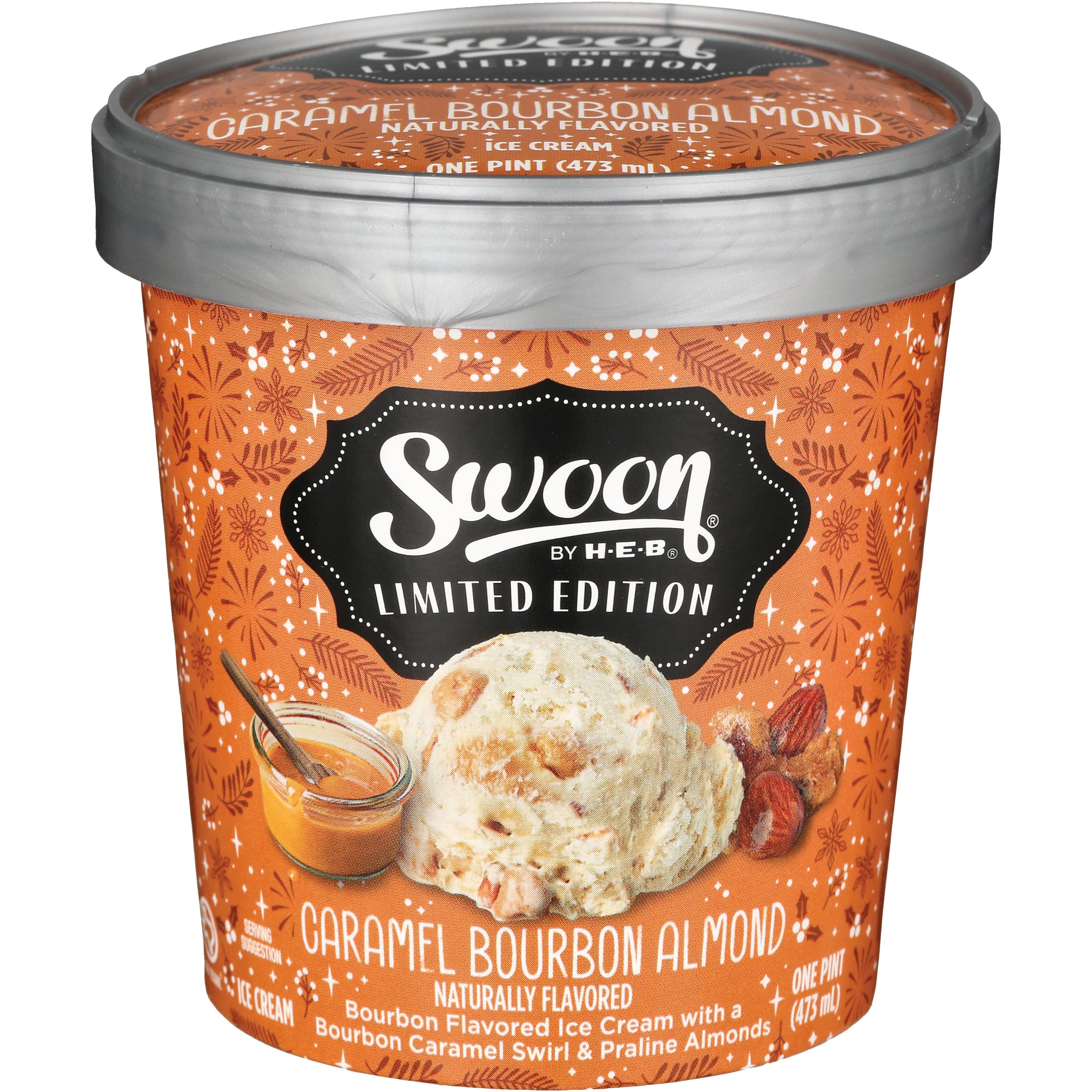 Swoon by H-E-B Caramel Bourbon Almond Ice Cream - Shop Ice cream at H-E-B