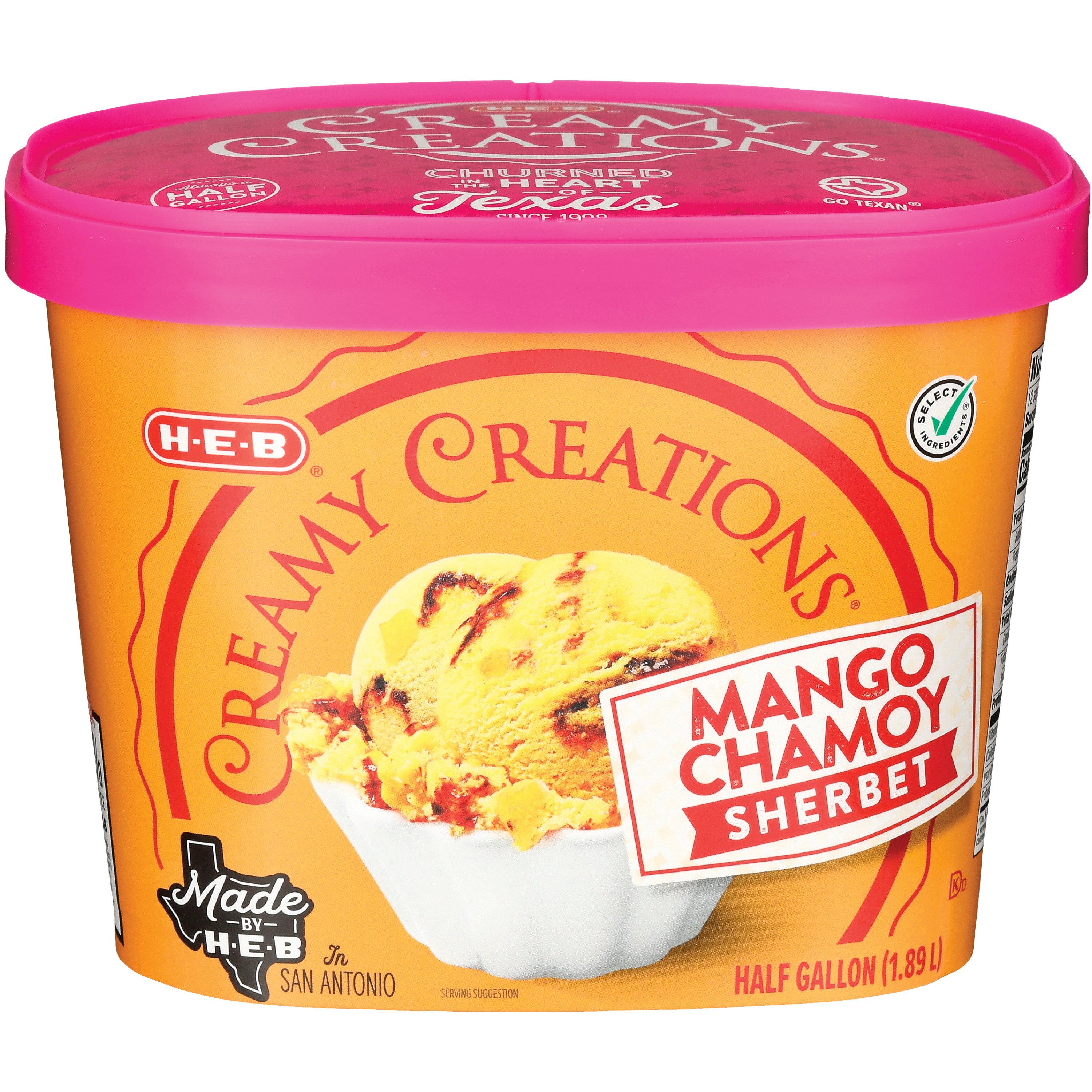 H-E-B Creamy Creations Mango Chamoy Sherbet - Shop Ice cream at H-E-B