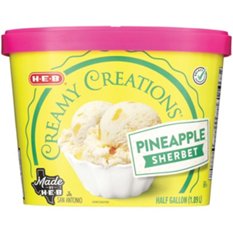 H-E-B Creamy Creations Pineapple Sherbet, 1/2 gal | Joe V's Smart