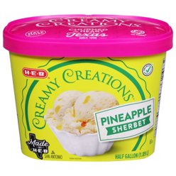 H-E-B Creamy Creations Orange Cream Swirl Sherbet, 1 qt | Low