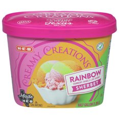 H-E-B Creamy Creations Rainbow Sherbet, 1/2 gal | Low Prices