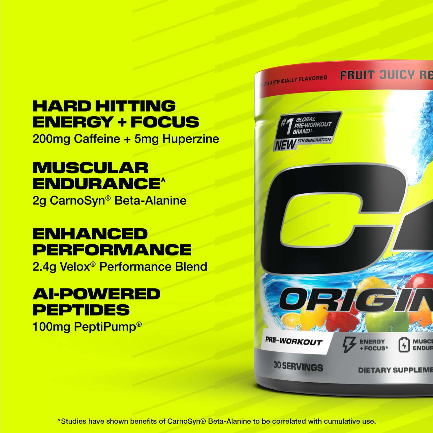 Cellucor C4 Original Pre-Workout - Hawaiian Punch Fruit Juicy Red; image 2 of 6