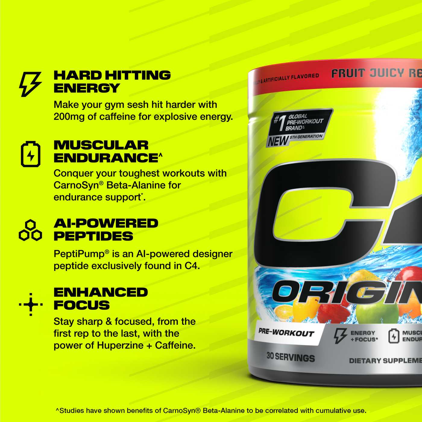 Cellucor C4 Original Pre-Workout - Hawaiian Punch Fruit Juicy Red; image 4 of 6