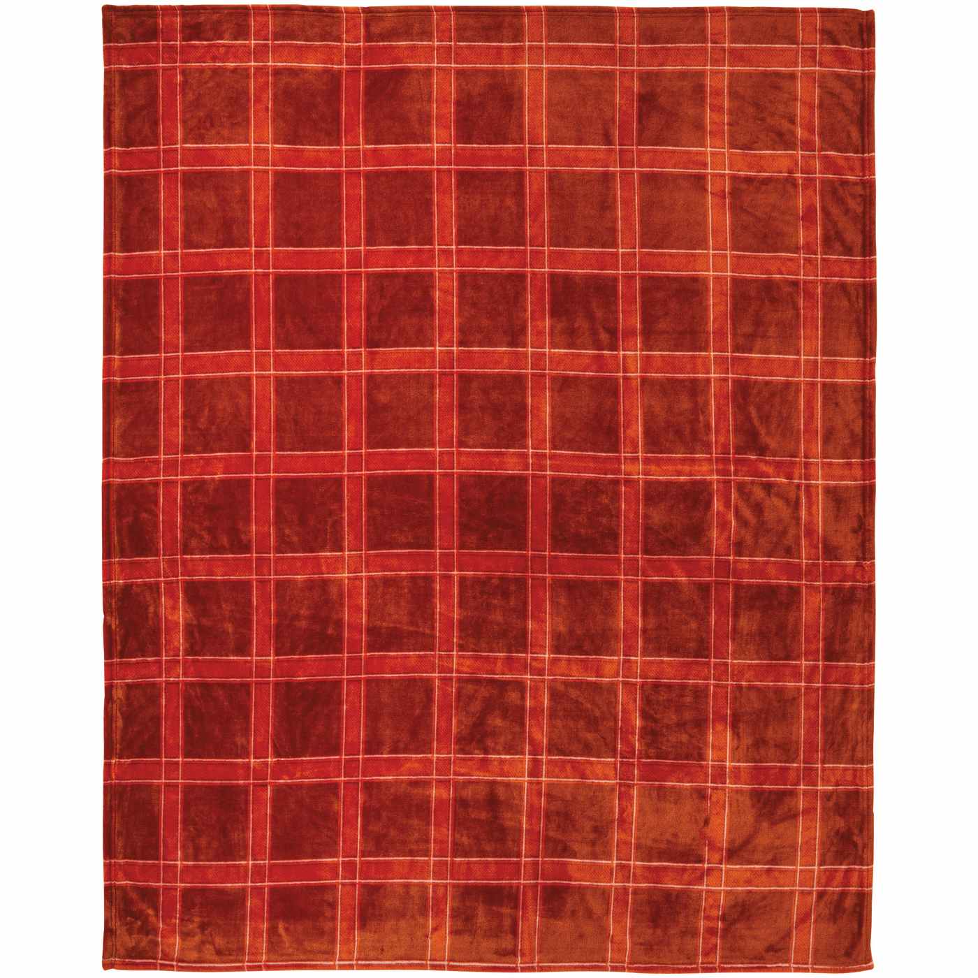 Destination Holiday Fall Plaid Grid Throw Blanket - Rust; image 2 of 2