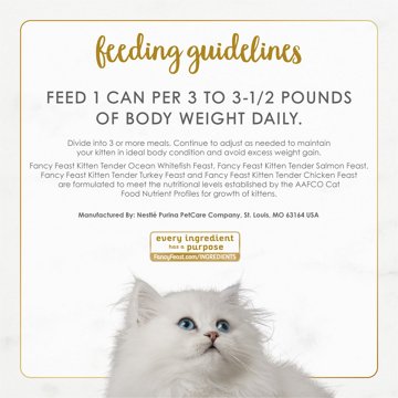 Fancy Feast Purina Tender Feasts Wet Kitten Food Variety Pack - Ocean Whitefish, Turkey, Chicken and Salmon