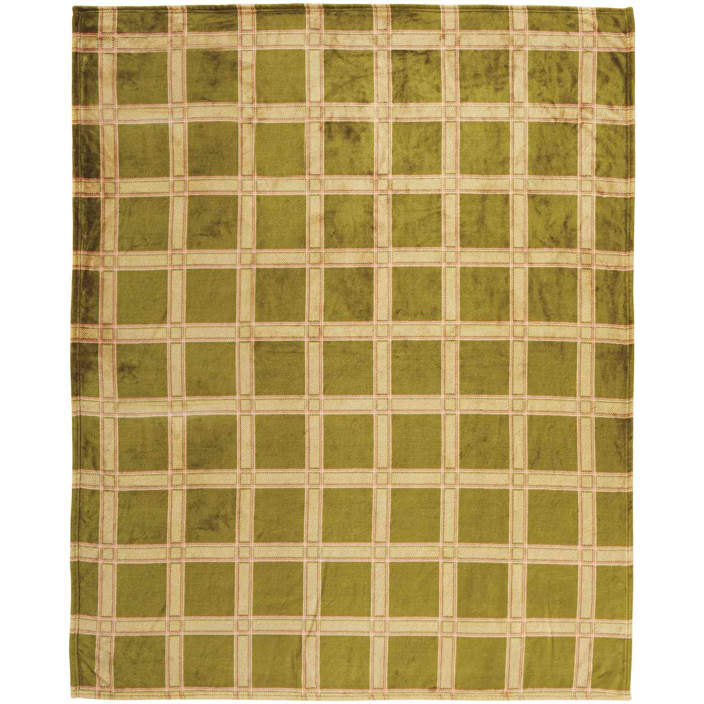 Destination Holiday Fall Plaid Grid Throw Blanket - Harvest Green; image 3 of 3