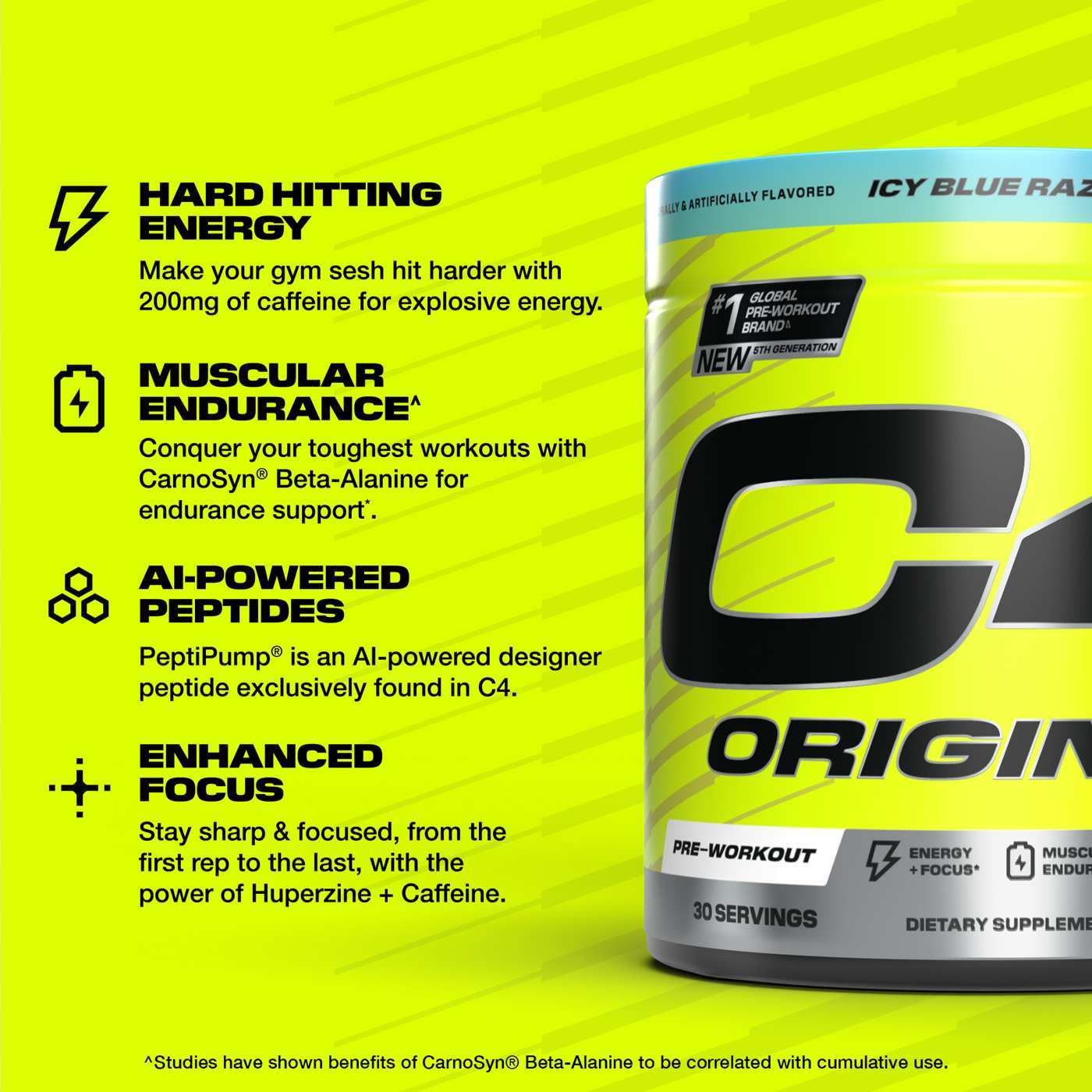 Cellucor C4 Original Pre-Workout - Icy Blue Razz; image 3 of 5