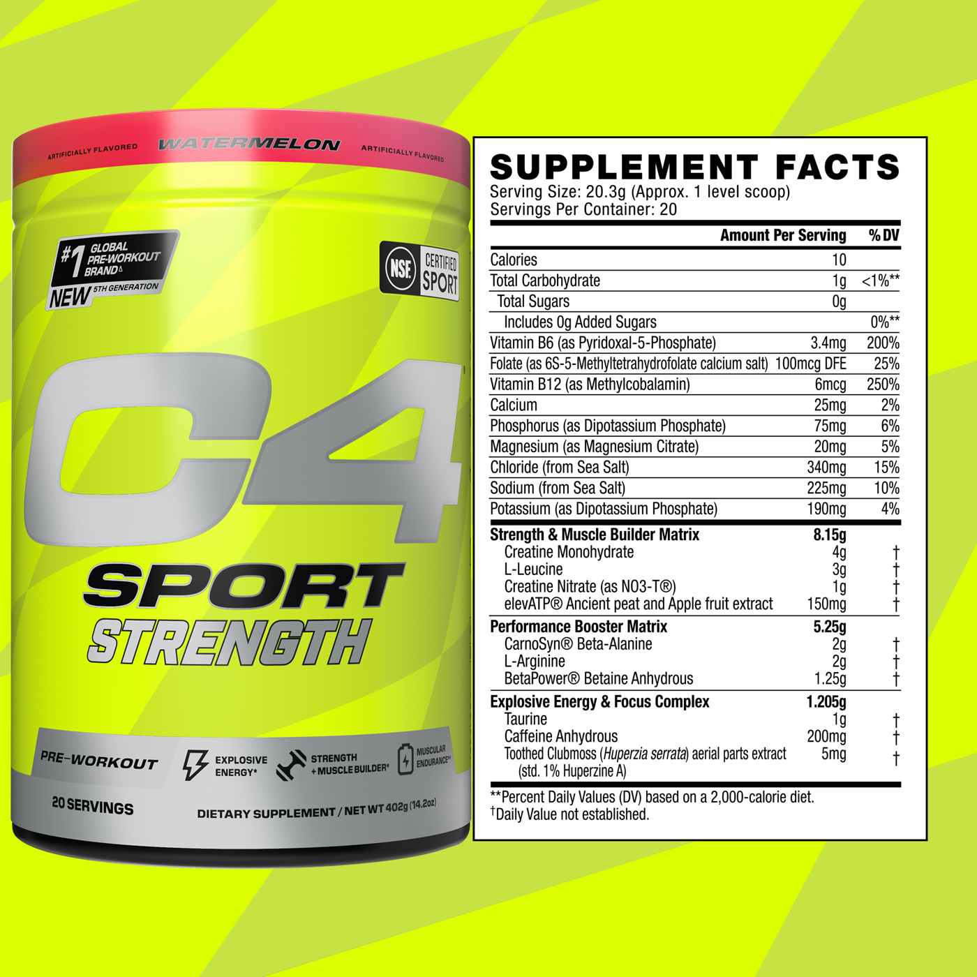 Cellucor C4 Sport Strength Pre-Workout - Watermelon; image 4 of 6