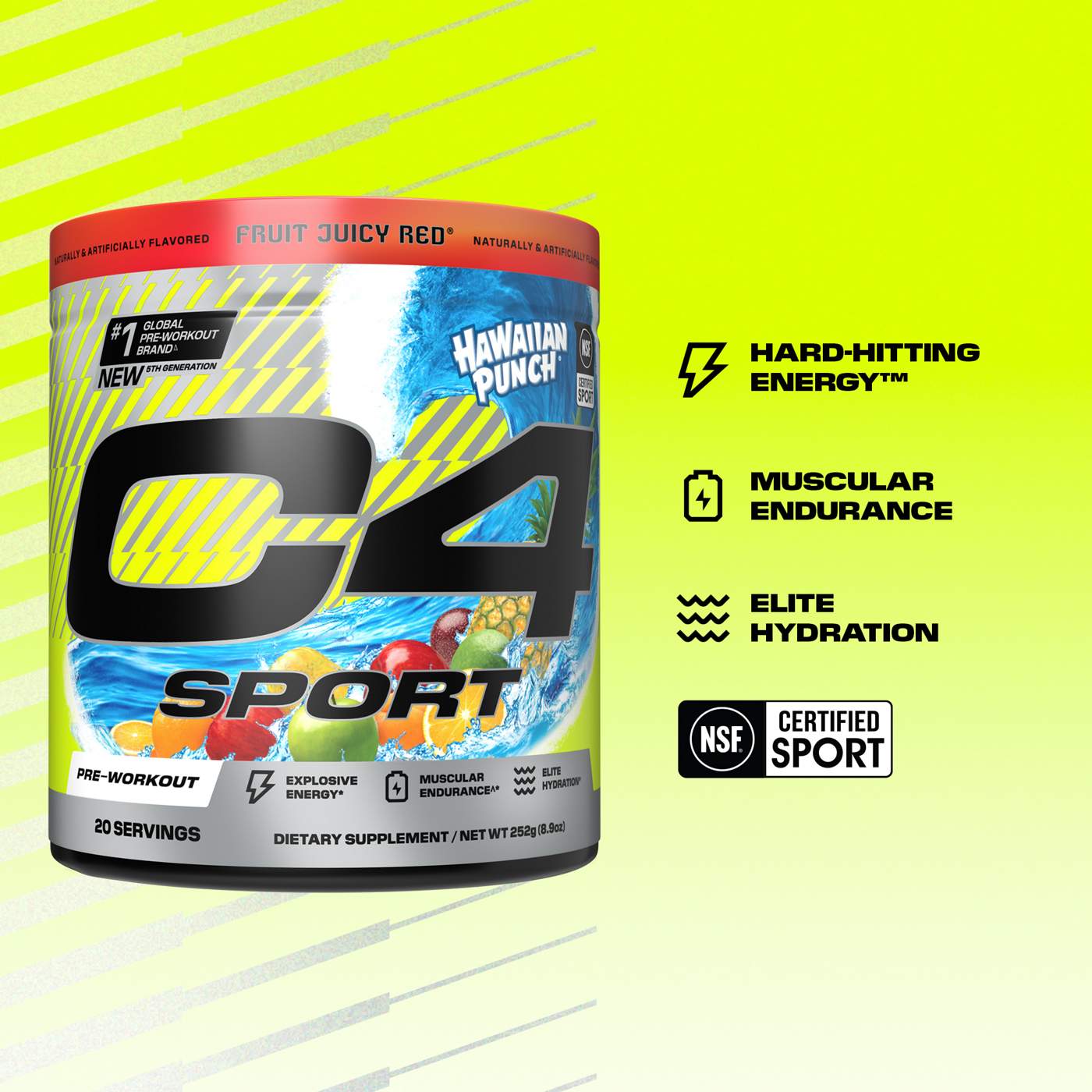 Cellucor C4 Sport Pre-Workout - Hawaiian Punch Fruit Juicy Red; image 2 of 12