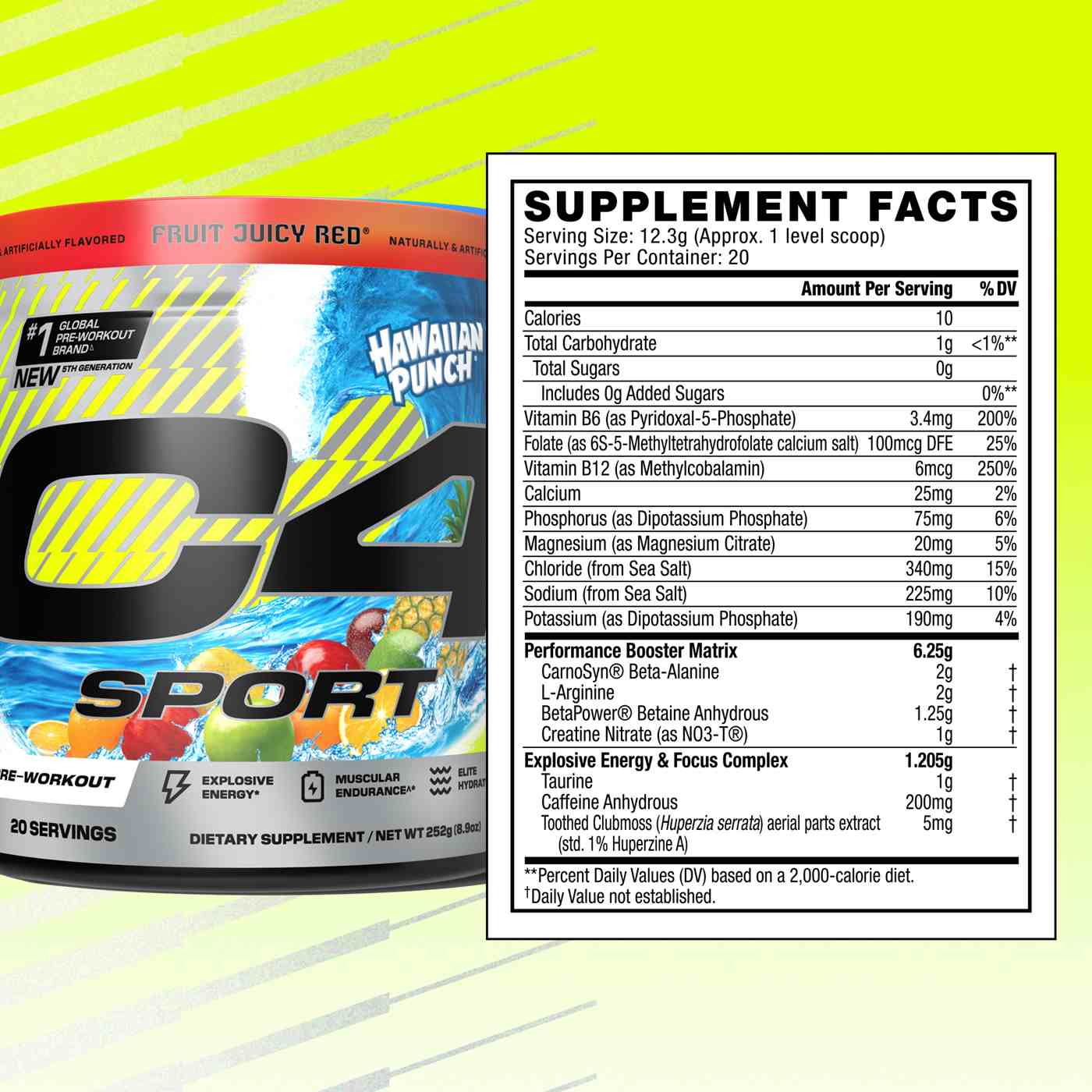 Cellucor C4 Sport Pre-Workout - Hawaiian Punch Fruit Juicy Red; image 3 of 12