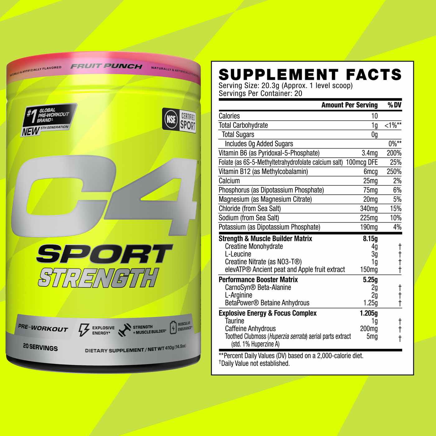 C4 Sport Pre-Workout Strength - Fruit Punch - Shop Diet & fitness at H-E-B