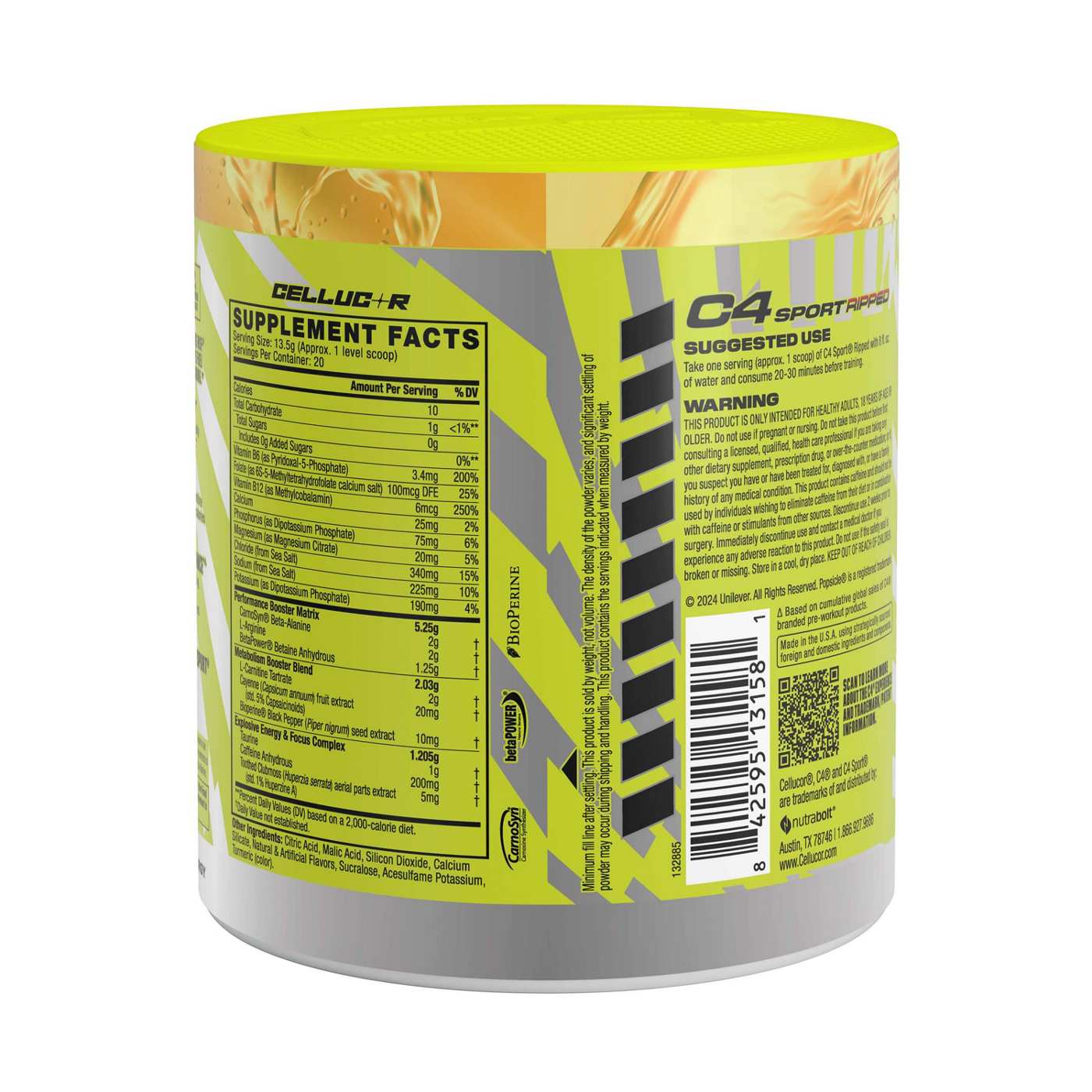 Cellucor C4 Sport Pre-Workout Ripped Hawaiian Pineapple ; image 7 of 8