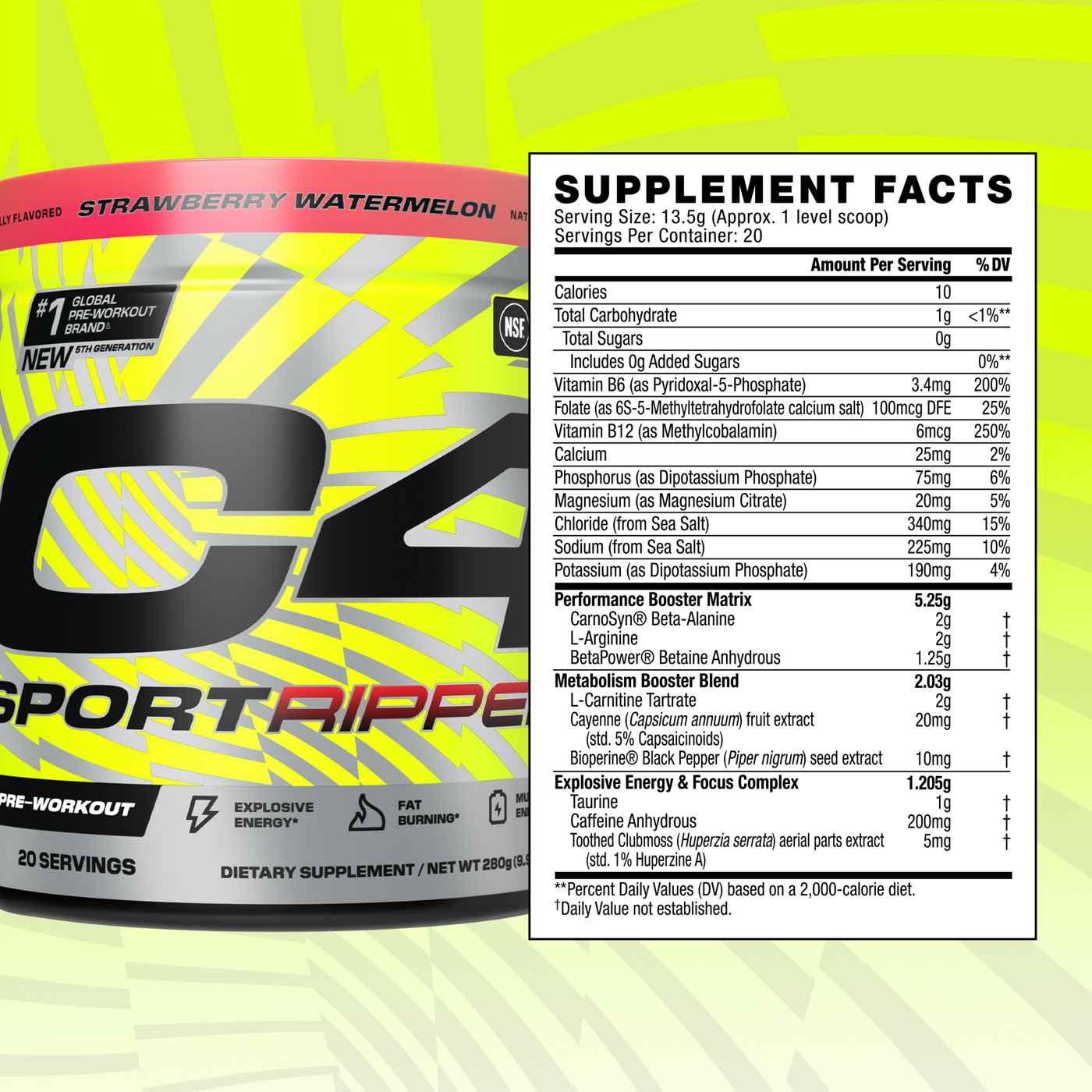 Cellucor C4 Sport Pre-Workout - Ripped Strawberry Watermelon; image 8 of 8