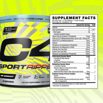 C4 Sport Pre-Workout - Ripped Arctic Snow Cone 
