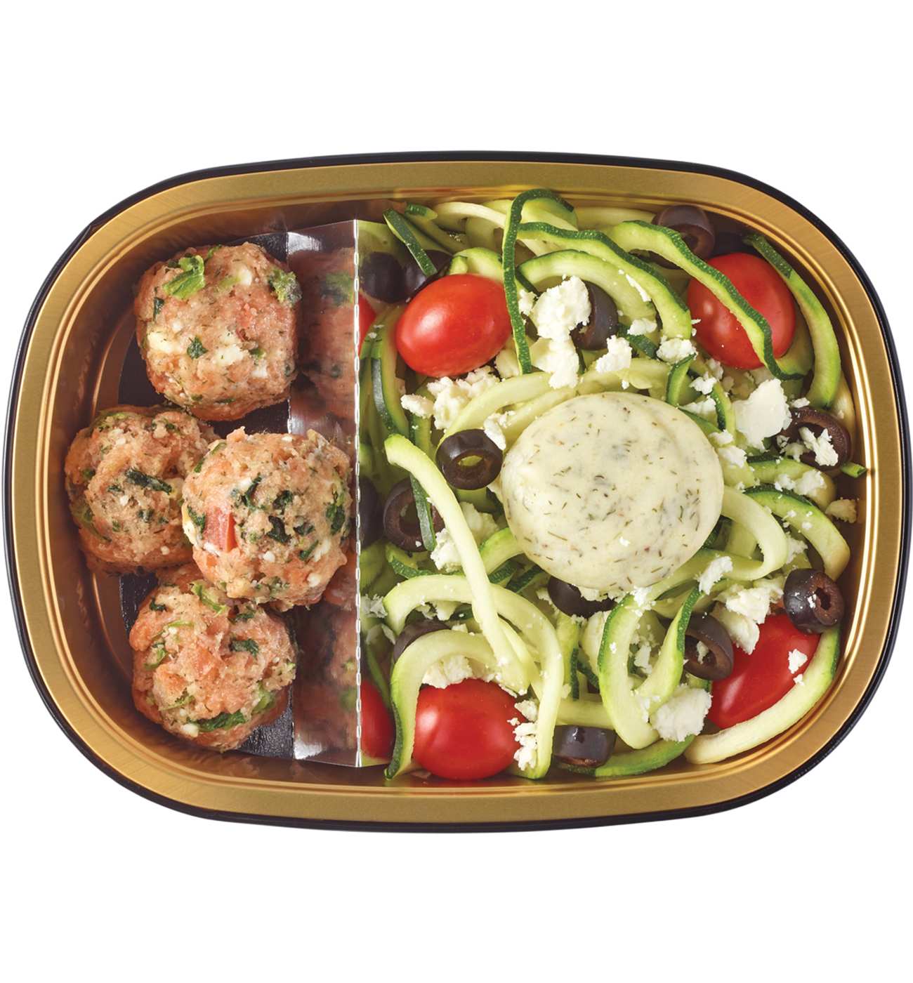 Meal Simple by H-E-B Low Carb Lifestyle Greek-Style Salmon Meatballs & Lemon Dill Zucchini; image 1 of 4