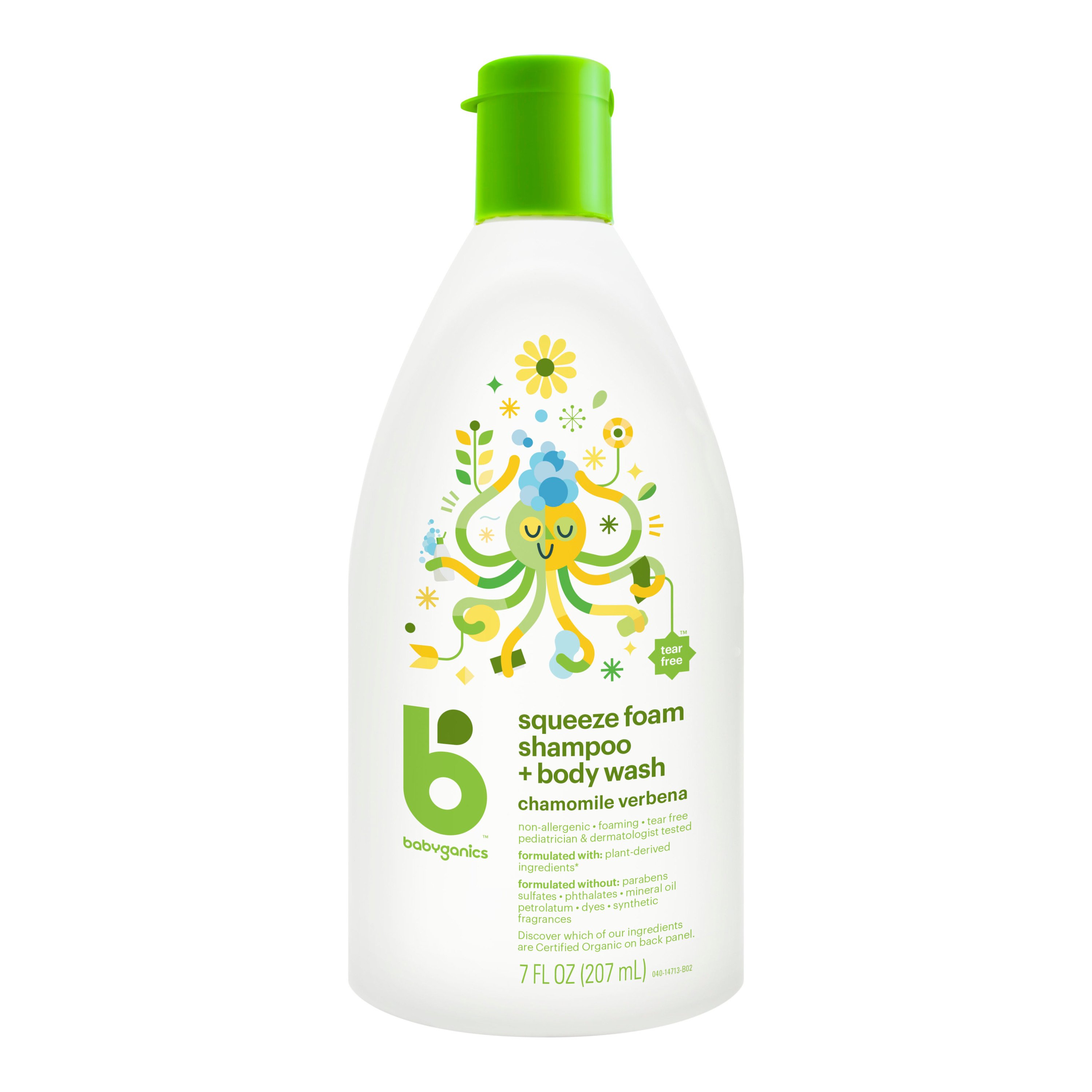 Babyganics Squeeze Foam Shampoo + Body Wash Chamomile Verbena Shop