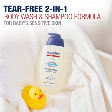 Aquaphor Baby Wash & Shampoo, Fragrance Free and Tear Free for Baby's Sensitive Skin