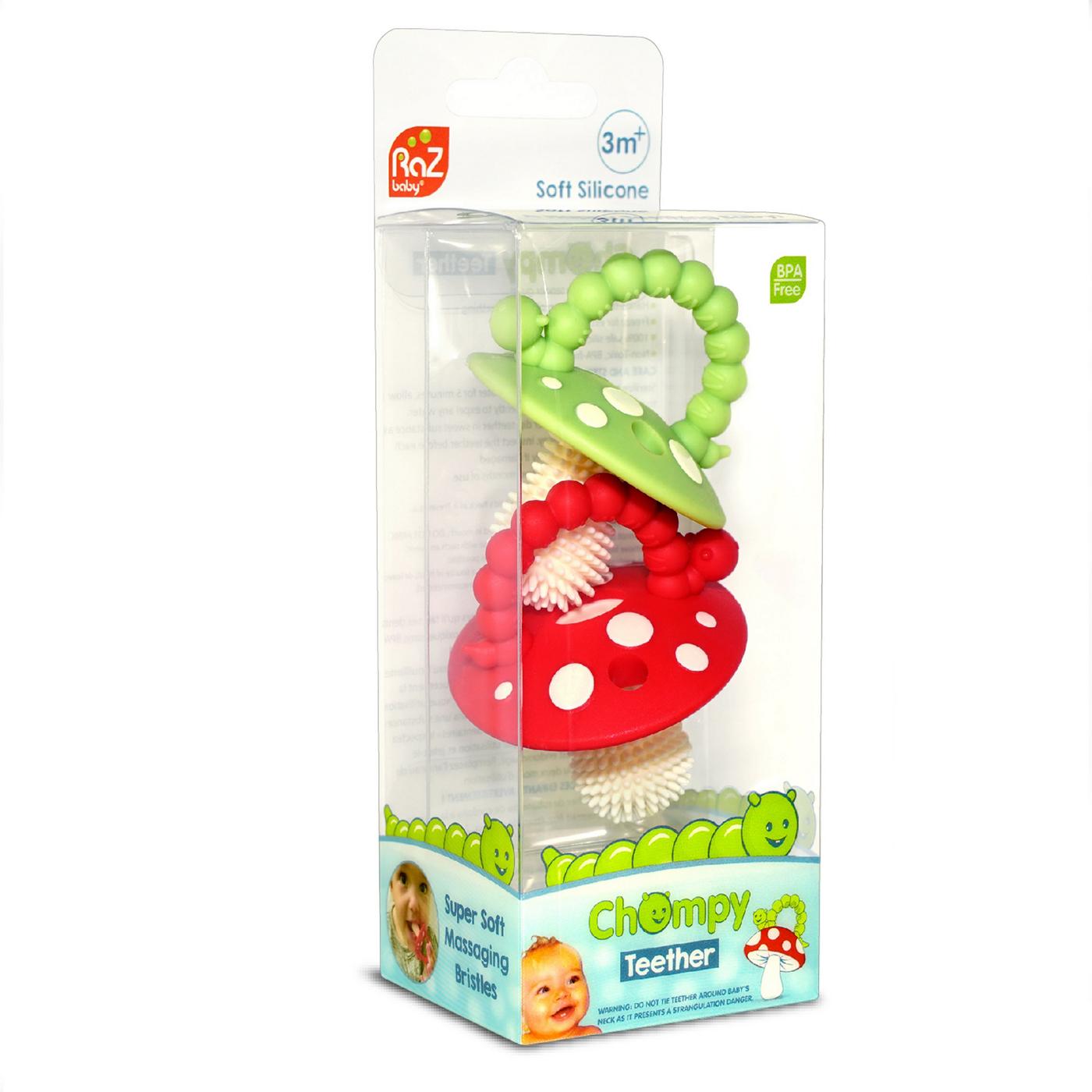 Razbaby Chompy Teether Mushrooms; image 1 of 3