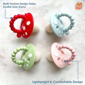 Razbaby Chompy Teether Mushrooms, 2 ct