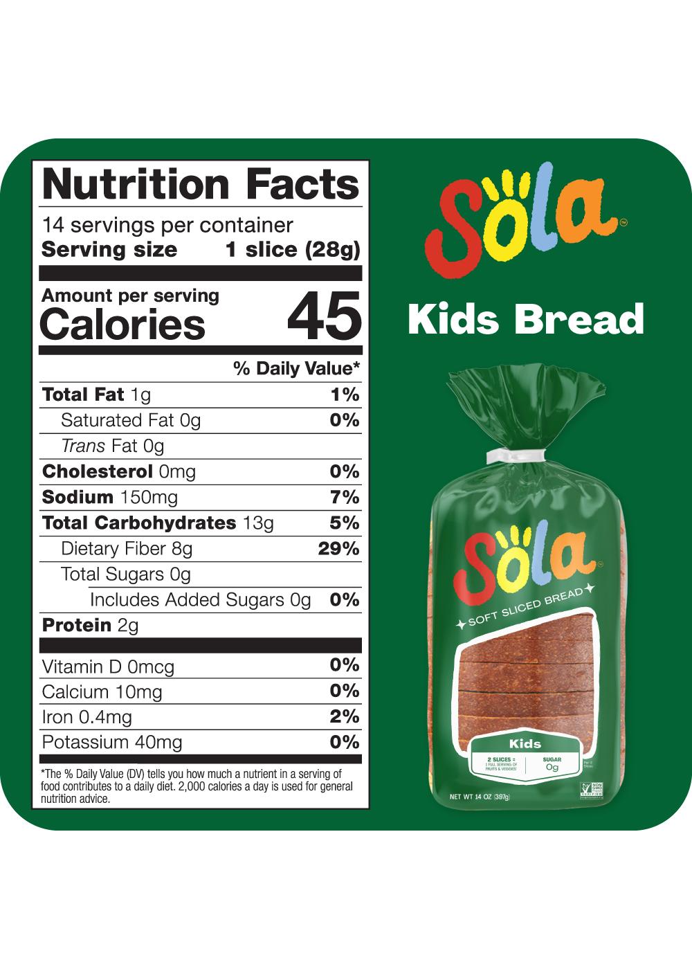 Sola Kids White Sliced Bread; image 2 of 3