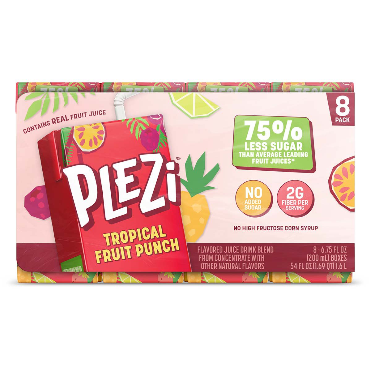 Plezi Juice Drink 8 pk Boxes - Tropical Fruit Punch - Shop Juice