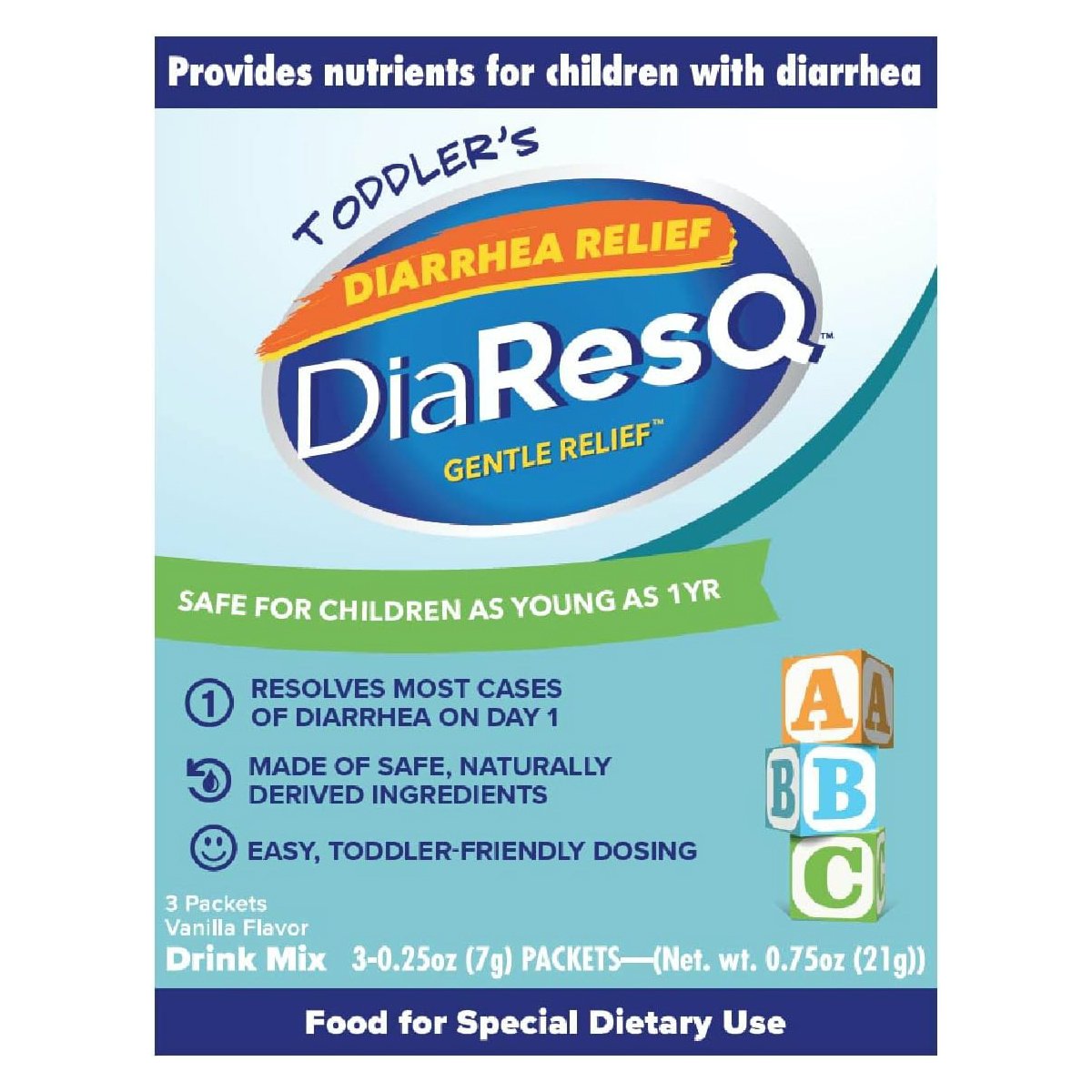 DiaResQ Toddler's Diarrhea Relief Drink Mix - Vanilla - Shop Medical ...