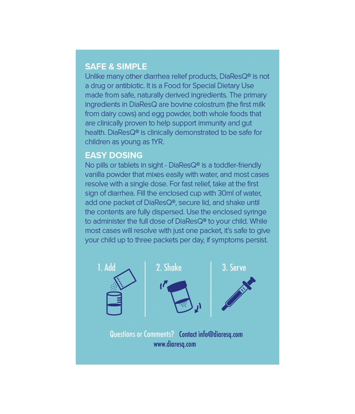 DiaResQ Toddler's Diarrhea Relief Drink Mix - Vanilla; image 2 of 4