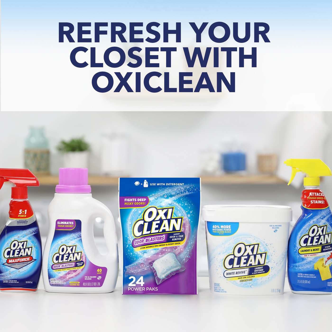 OxiClean Odor Blasters Laundry Stain Remover Power Paks, 24 Loads; image 11 of 11