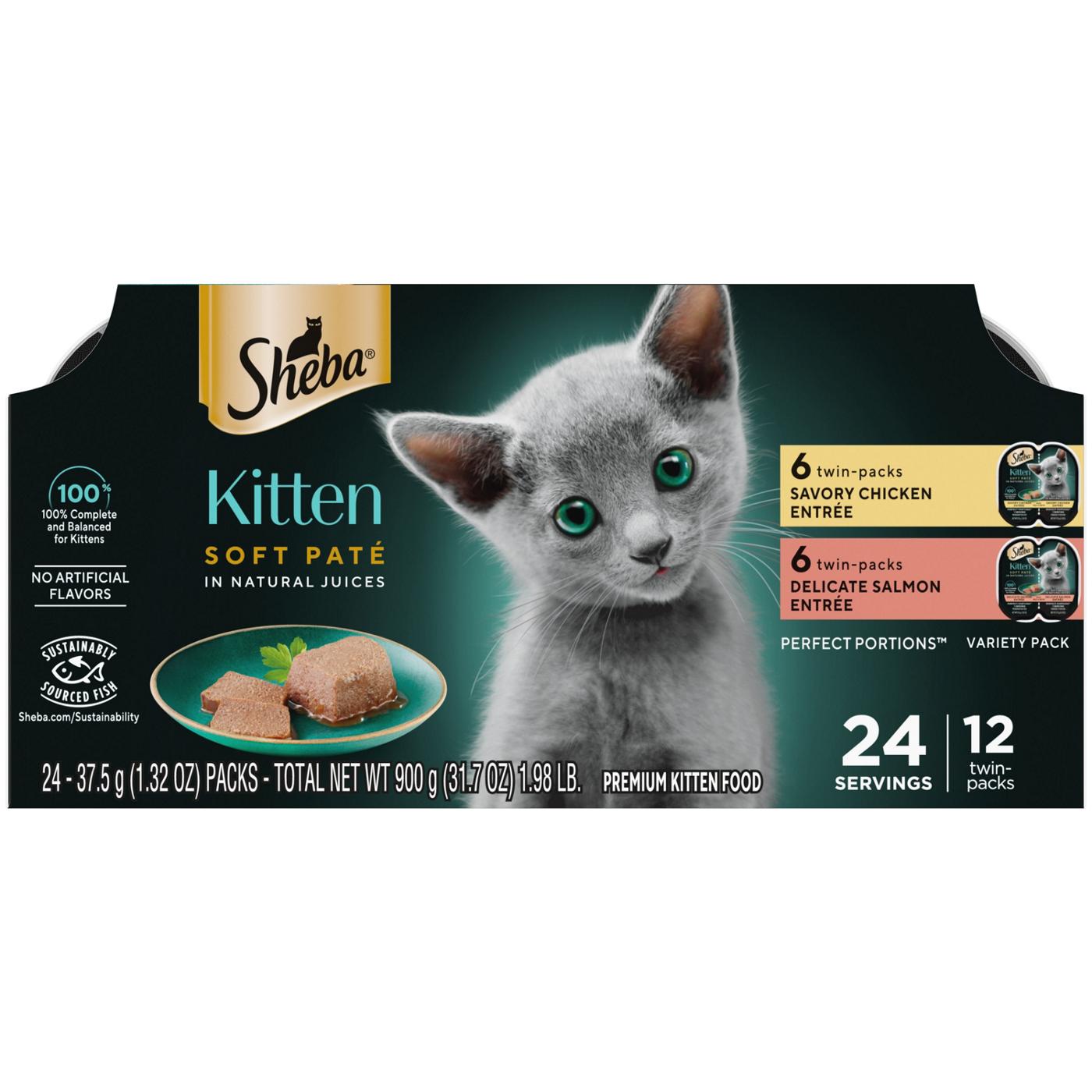 Sheba Kitten Soft Pate Chicken & Salmon Wet Cat Food Variety Pack; image 1 of 3