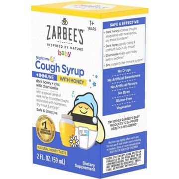 Zarbee's Baby Nighttime Cough Syrup + Immune - Honey Taste